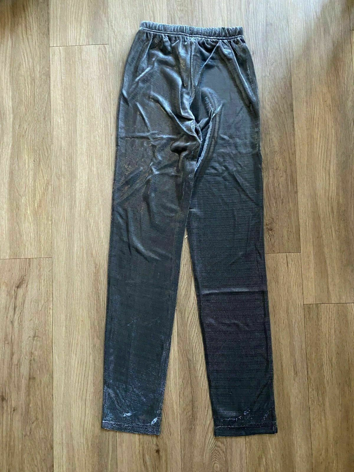Missguided Metallic skinny Trouser Silver Sheer Size 6
