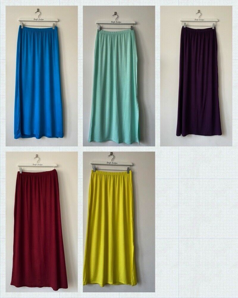 Miss Faceless Maxi Straight Skirt with Split 10/12 - 14/16 - 18 Lightweight - BB Fashion Outlet