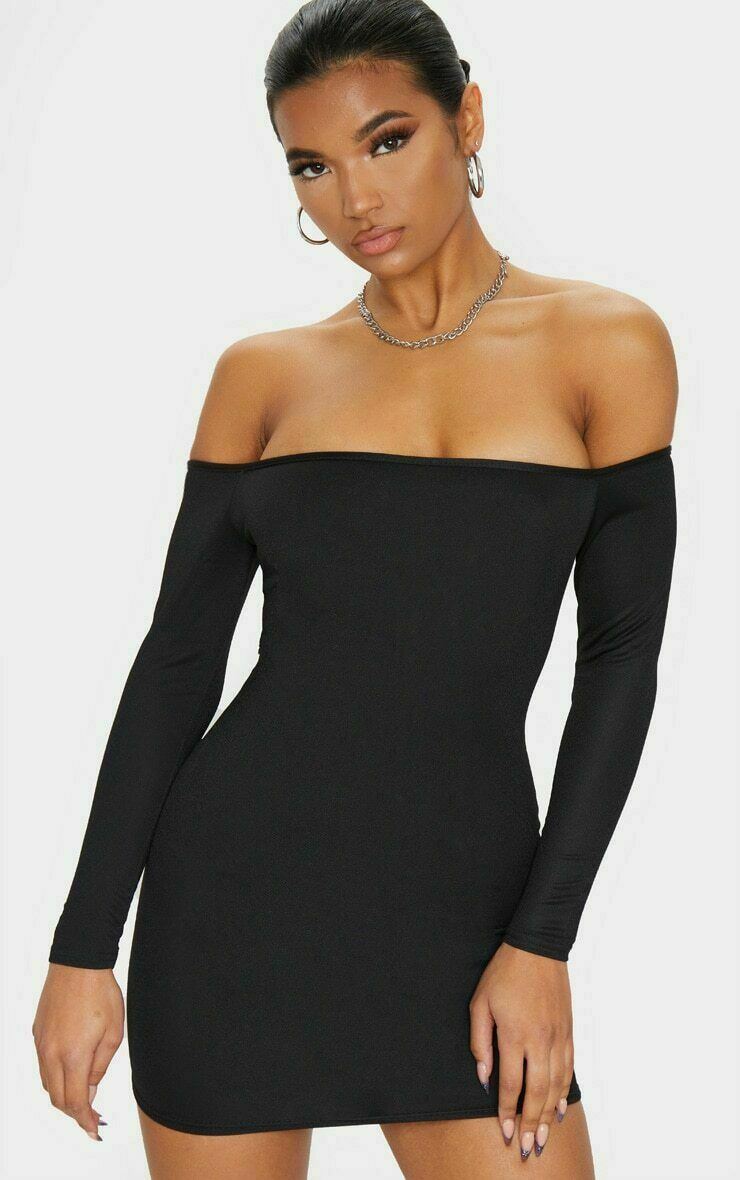 PrettyLittleThing Black Bardot Bodycon Dress Sizes 4 and 6 available - BB Fashion Outlet