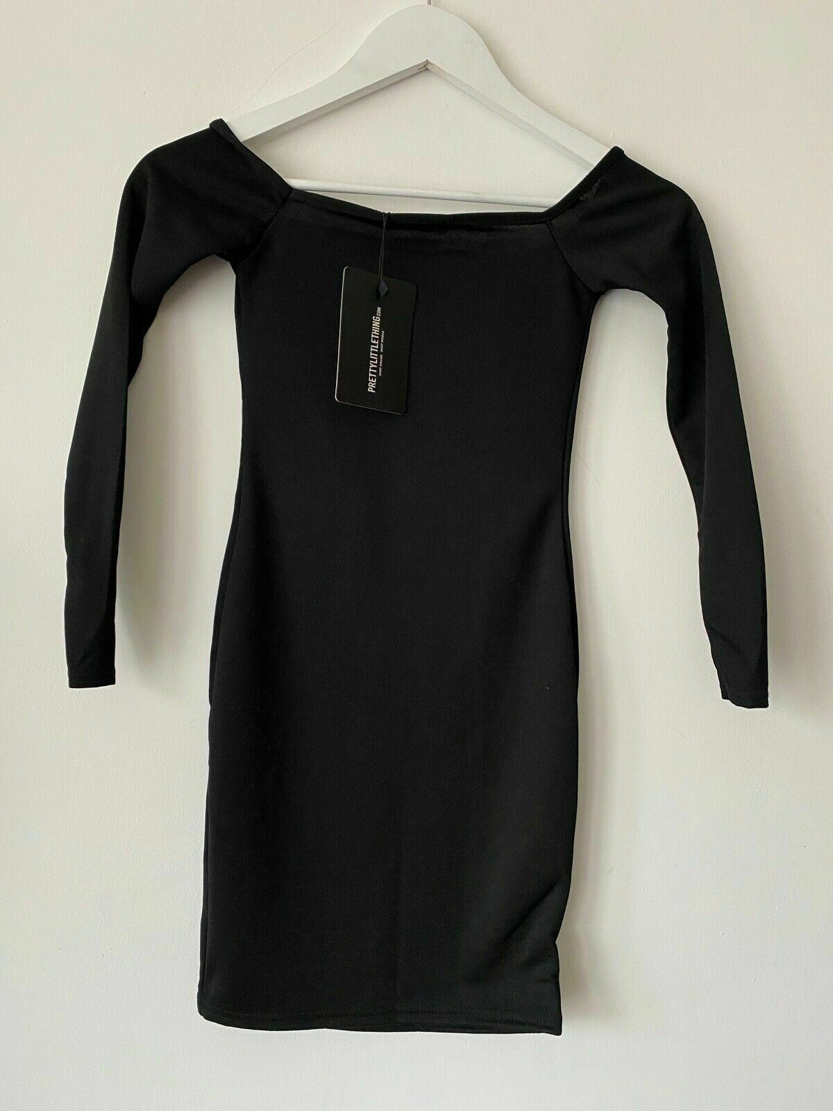 PrettyLittleThing Black Bardot Bodycon Dress Sizes 4 and 6 available