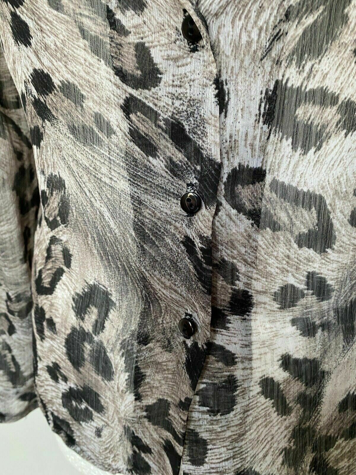 I SAW IT FIRST Sheer Animal Print Button Down / Blazer Shirt Size 8