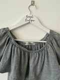 Catch-Mee Grey Bardot Frill Bodysuit Size S / M 6 - 8 Top - BB Fashion Outlet