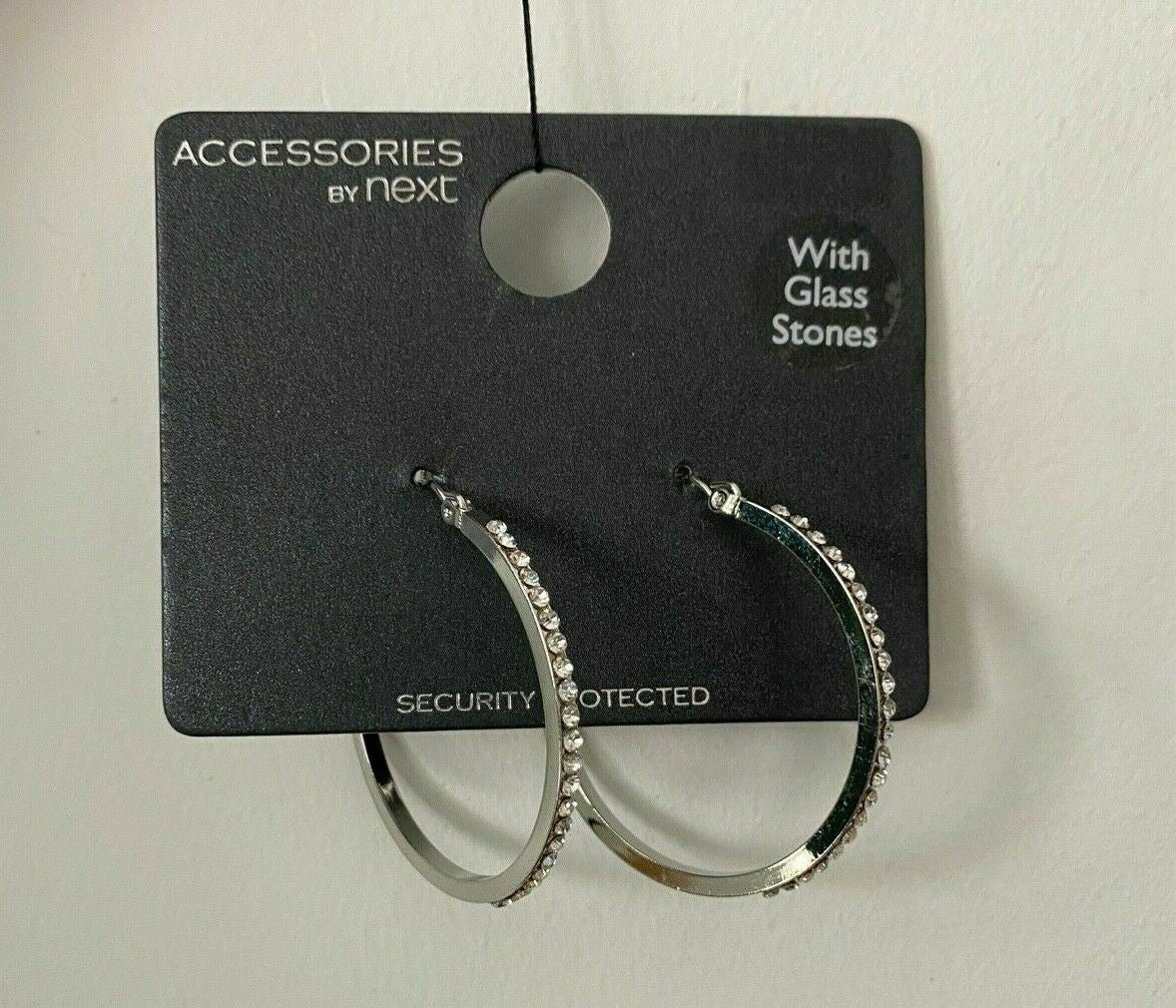 Accessories by Next Silver Plated Hoop Earrings With Glass Stones