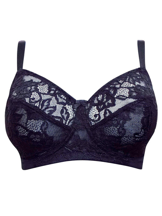 Ex. M&S Black Allover Lace Non-Padded Full Cup Bra 34B, 34D
