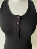 Misspap Button Detail Vest Top Black Size 6 - BB Fashion Outlet