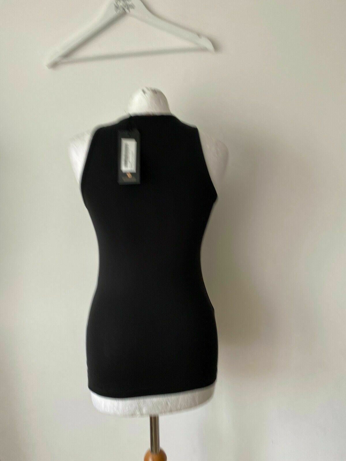 Misspap Button Detail Vest Top Black Size 6 - BB Fashion Outlet