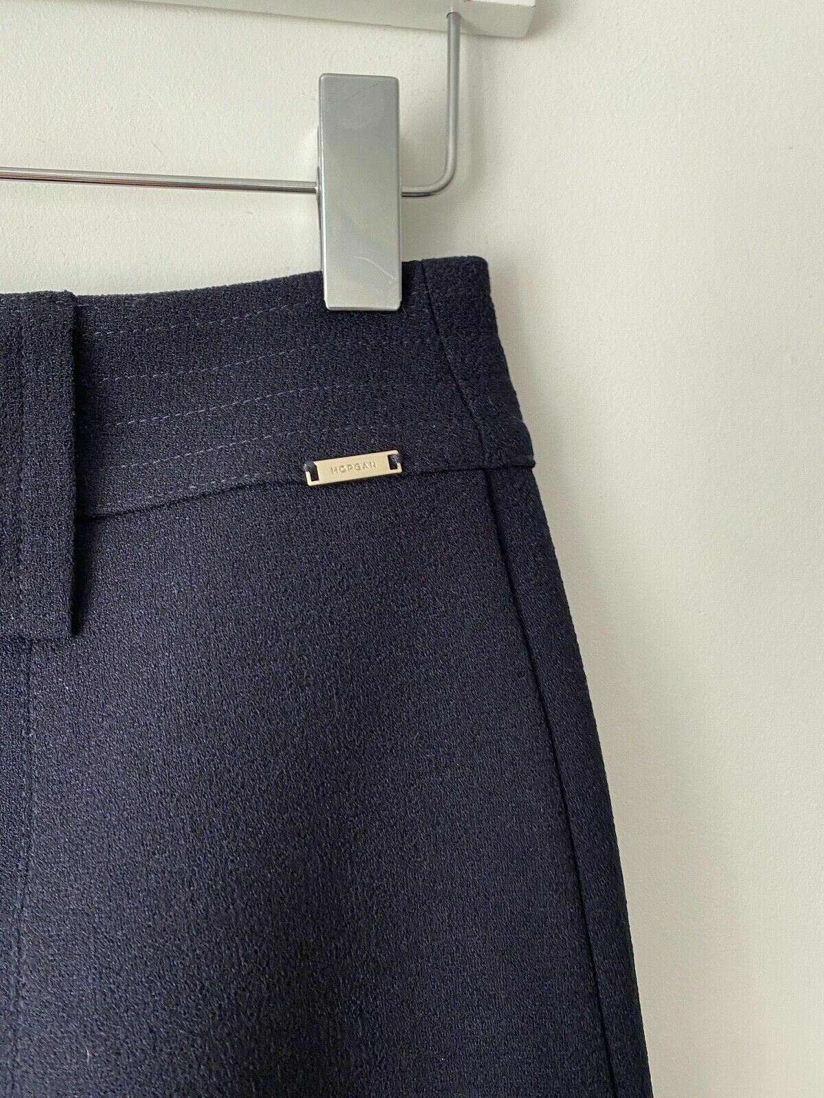 Morgan Dark Blue Mini Button Down Skirt Size 6 UK RRP £52 Front Pockets