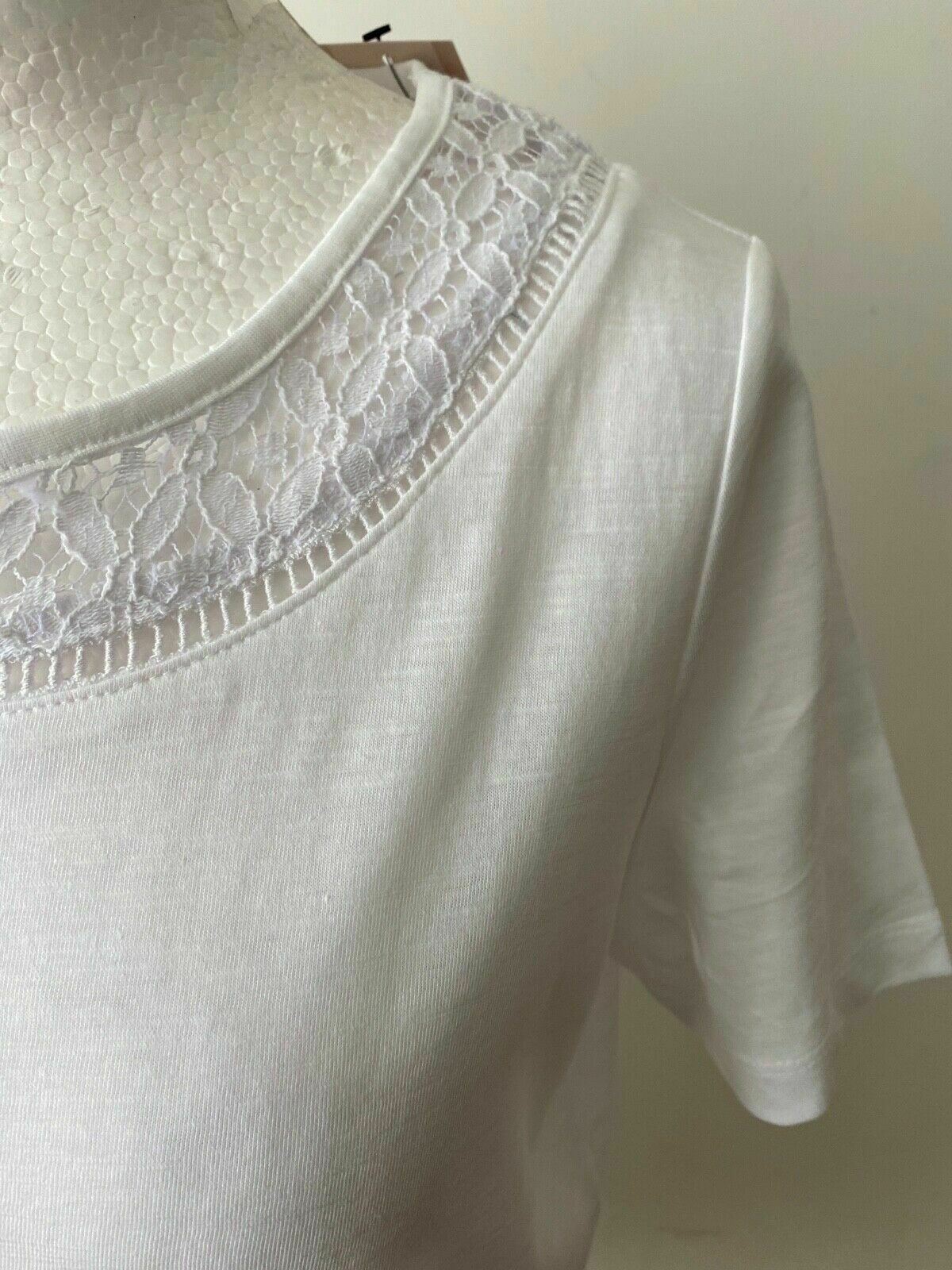 Tu White T-Shirt Sizes 10 22 Crochet Neckline bubble hem 10 22 - BB Fashion Outlet