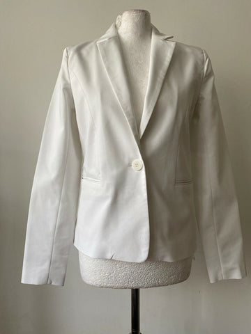 VILLA Viadelia Blazer Size 10 UK / 38 EU White suit jacket - Beagle Boutique Fashion Outlet