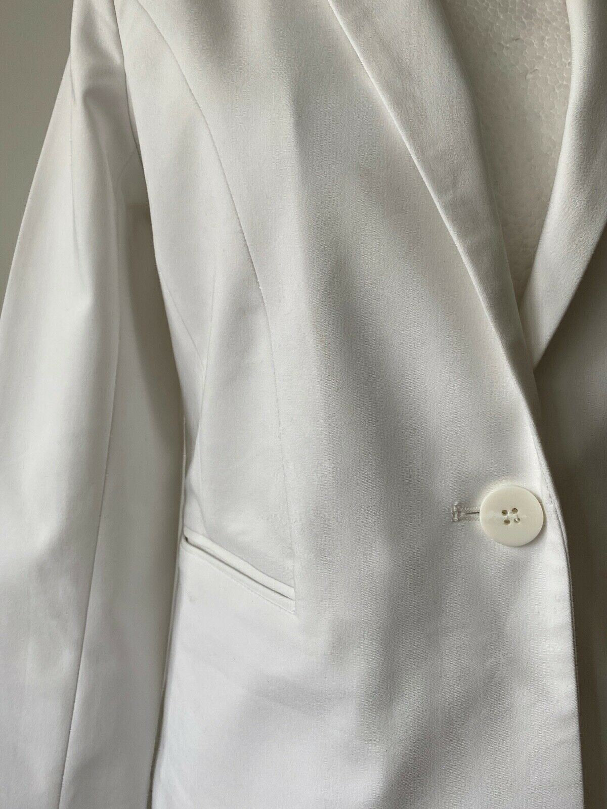 VILLA Viadelia Blazer Size 10 UK / 38 EU White suit jacket - Beagle Boutique Fashion Outlet