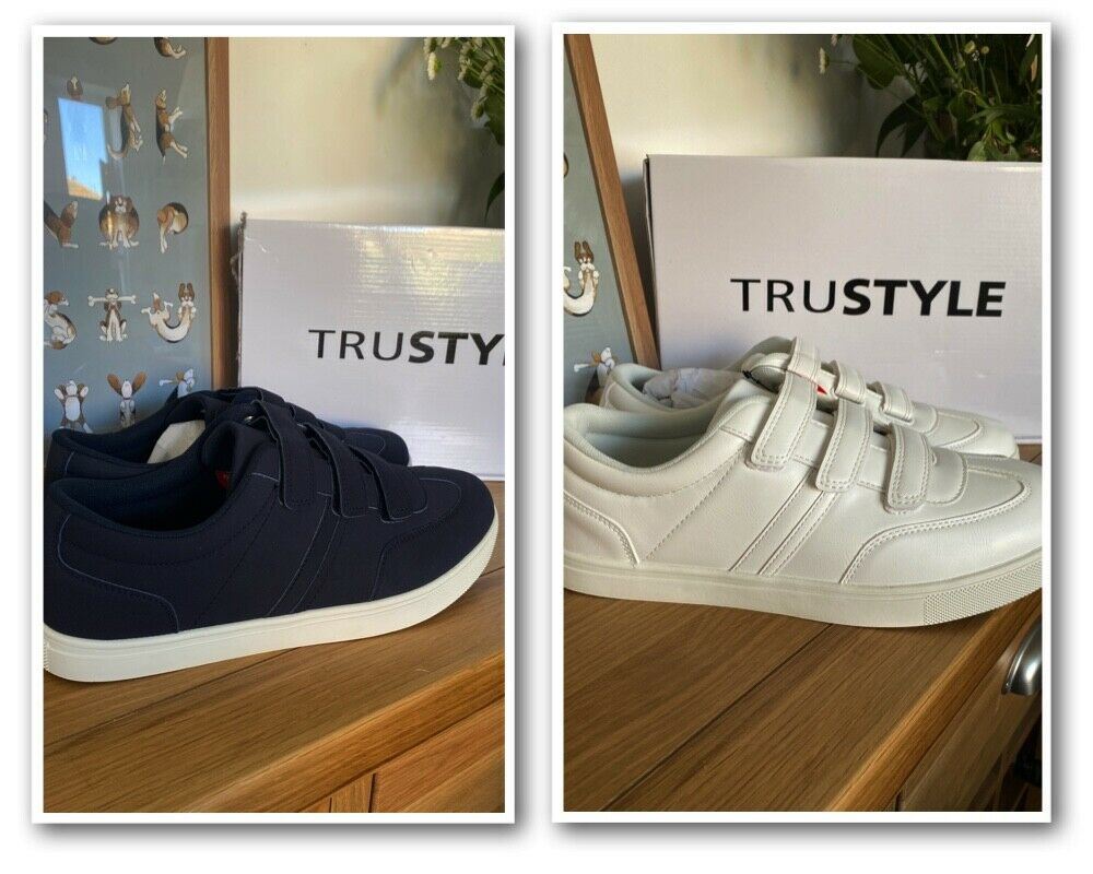 Trustyle Men's Trainer Tennis Type Available in Blue or White - Beagle Boutique Fashion Outlet