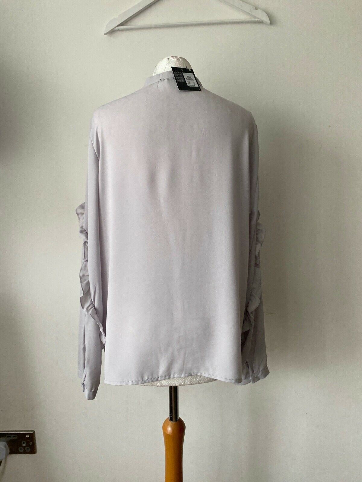 Primark Granddad-Collar Grey Shirt Size 20 UK