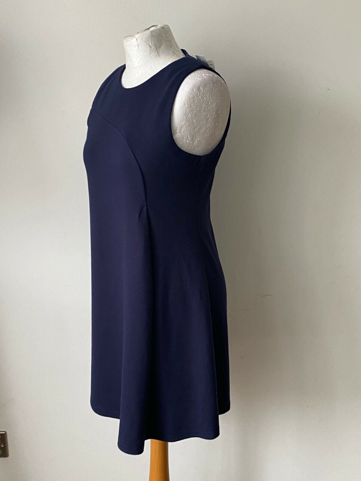 New Look Dark blue Sleeveless Shift Dress Size 12 Ponte Swing Shift