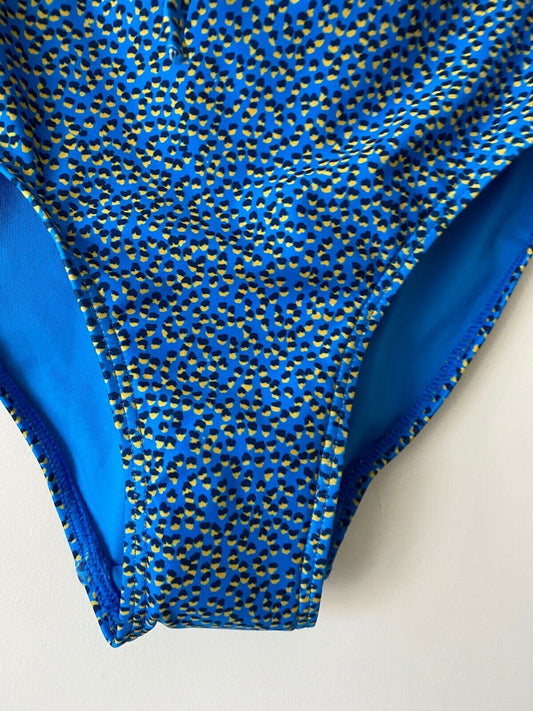 Next Blue Yellow Bandeau Swimsuit 10, 14, 18 UK