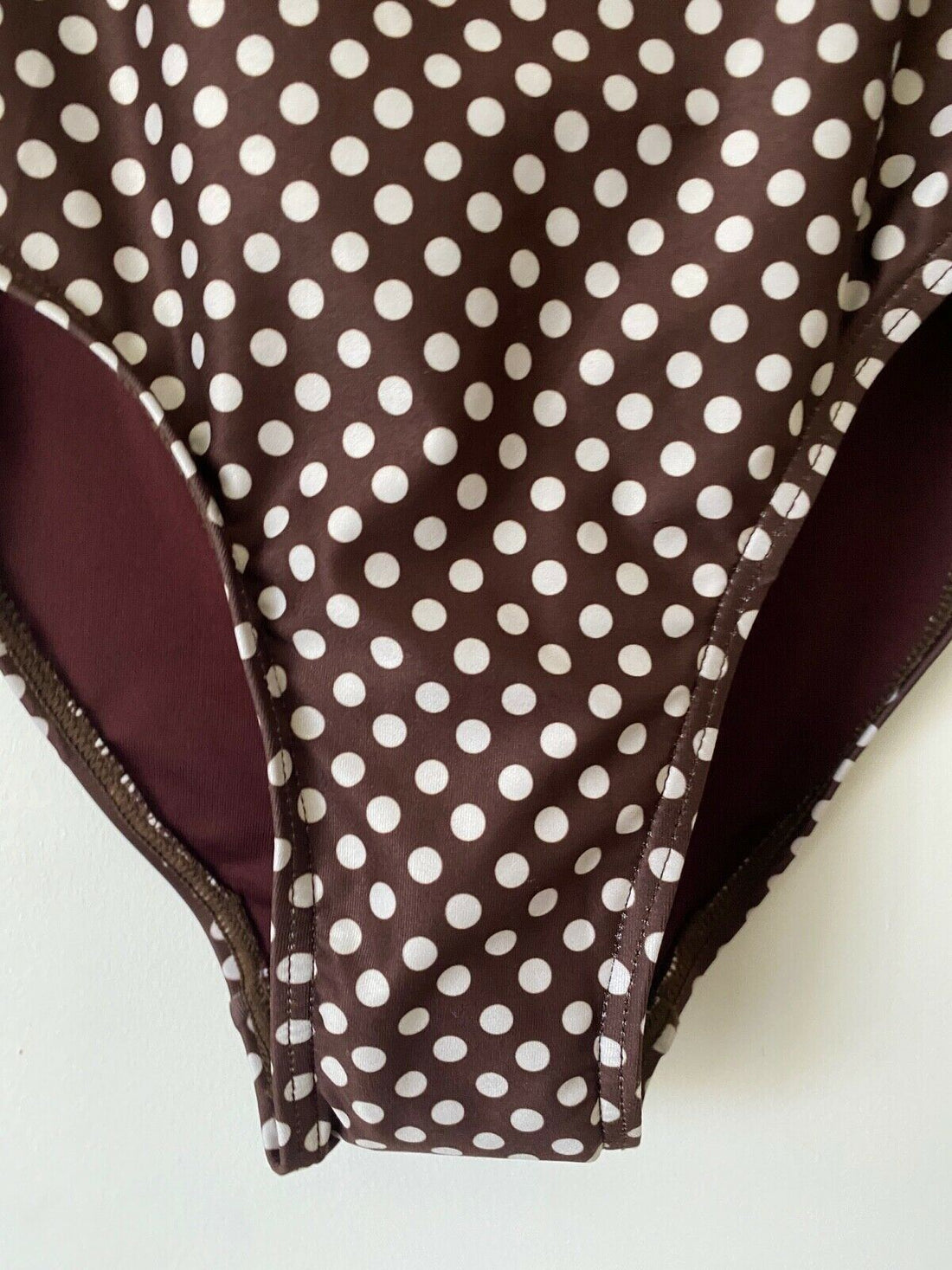 Next Brown Polka Dot Haltneck Shirred Swimsuit Sizes 10 UK - BB Fashion Outlet