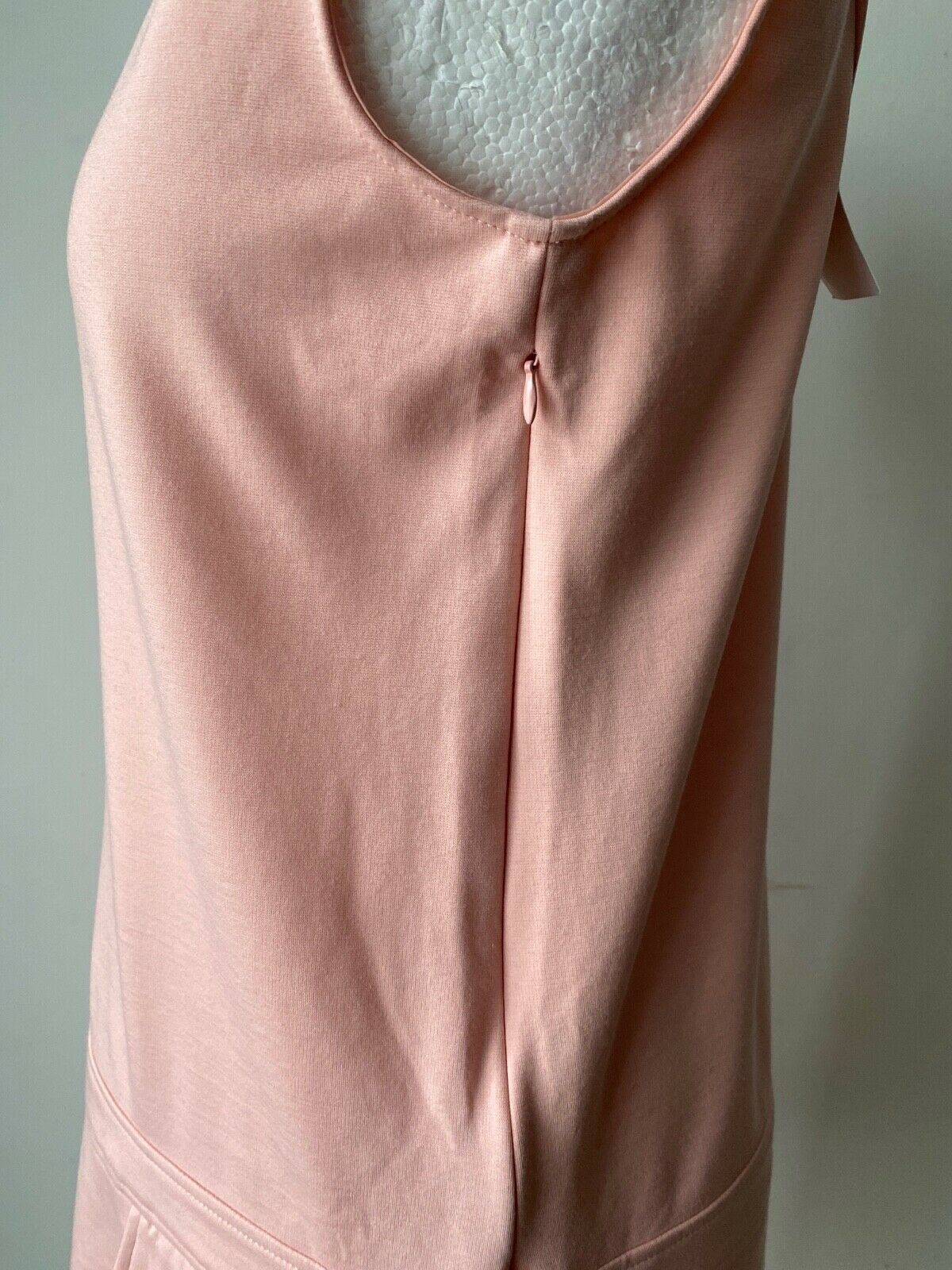 Mademoiselle R Pink Shift Dress Dropped Waist Pockets Size 10