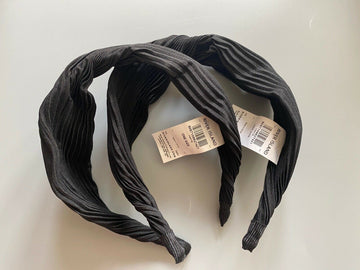 River Island x 2 Black Rib Twist Headband - BB Fashion Outlet