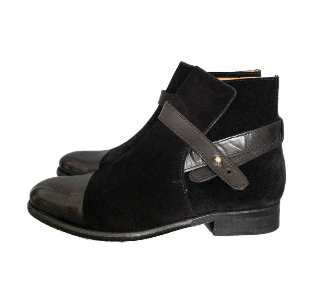 PARADIGMA Black System Parma TDM Velour Chelsea Boot Real Leather 5, 6, 7 UK - Beagle Boutique Fashion Outlet