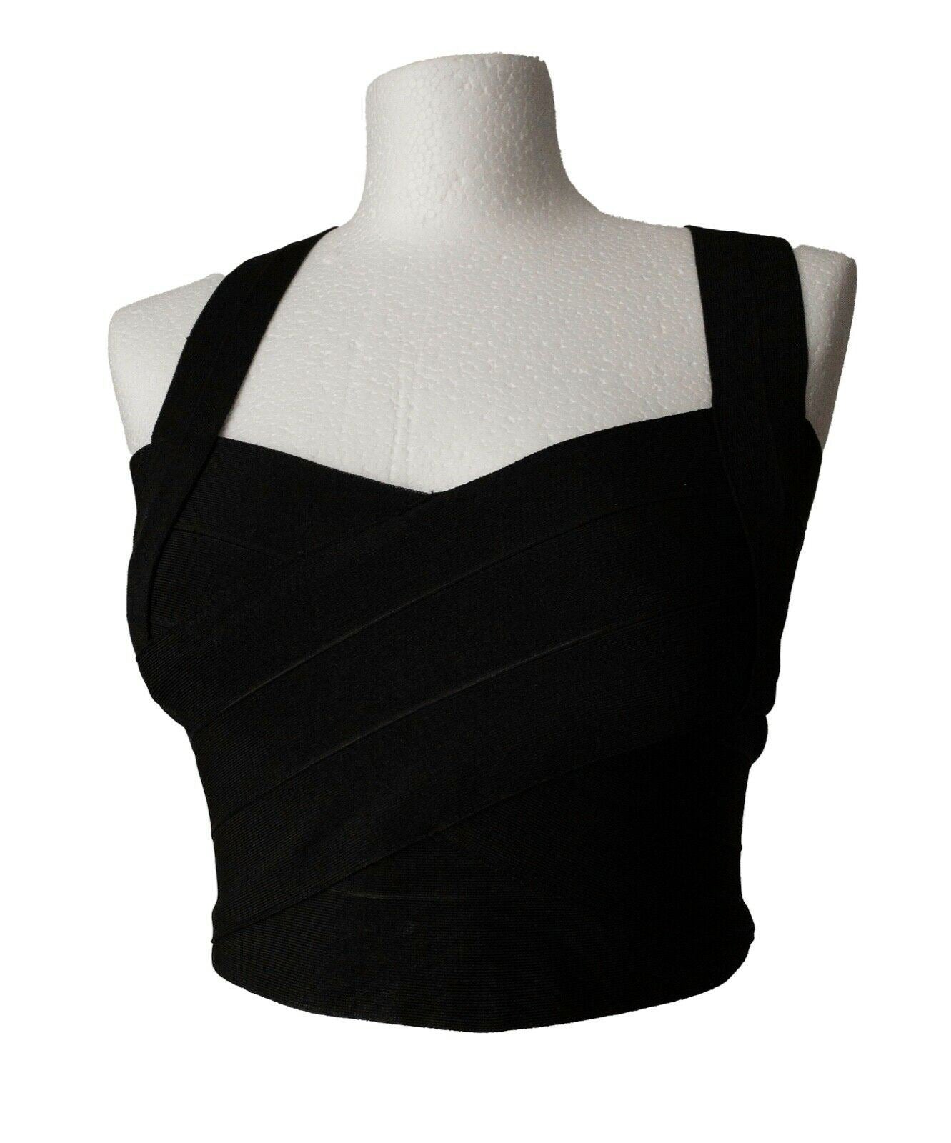 WOW COUTURE Black Bandage Crop Top Sizes 6, 8, 10