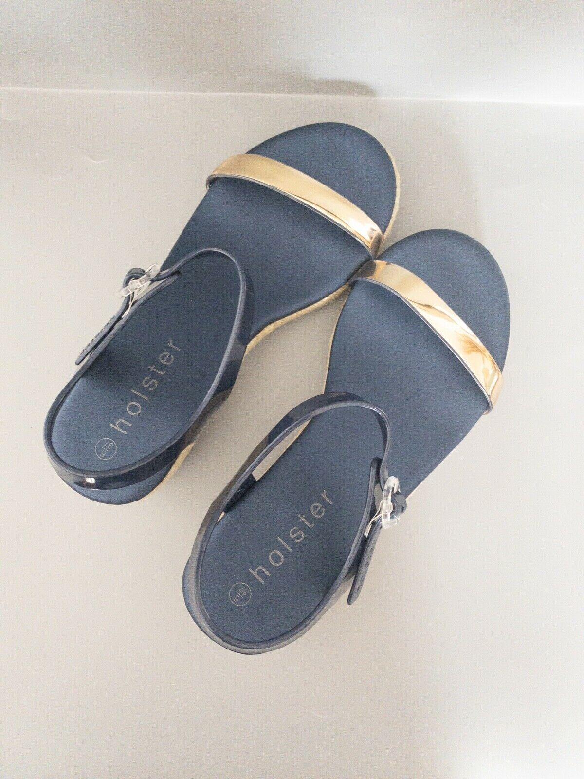 Holster Australia Glow Espadrille Wedge Sandal Midnight Blue RRP £60 - Beagle Boutique Fashion Outlet