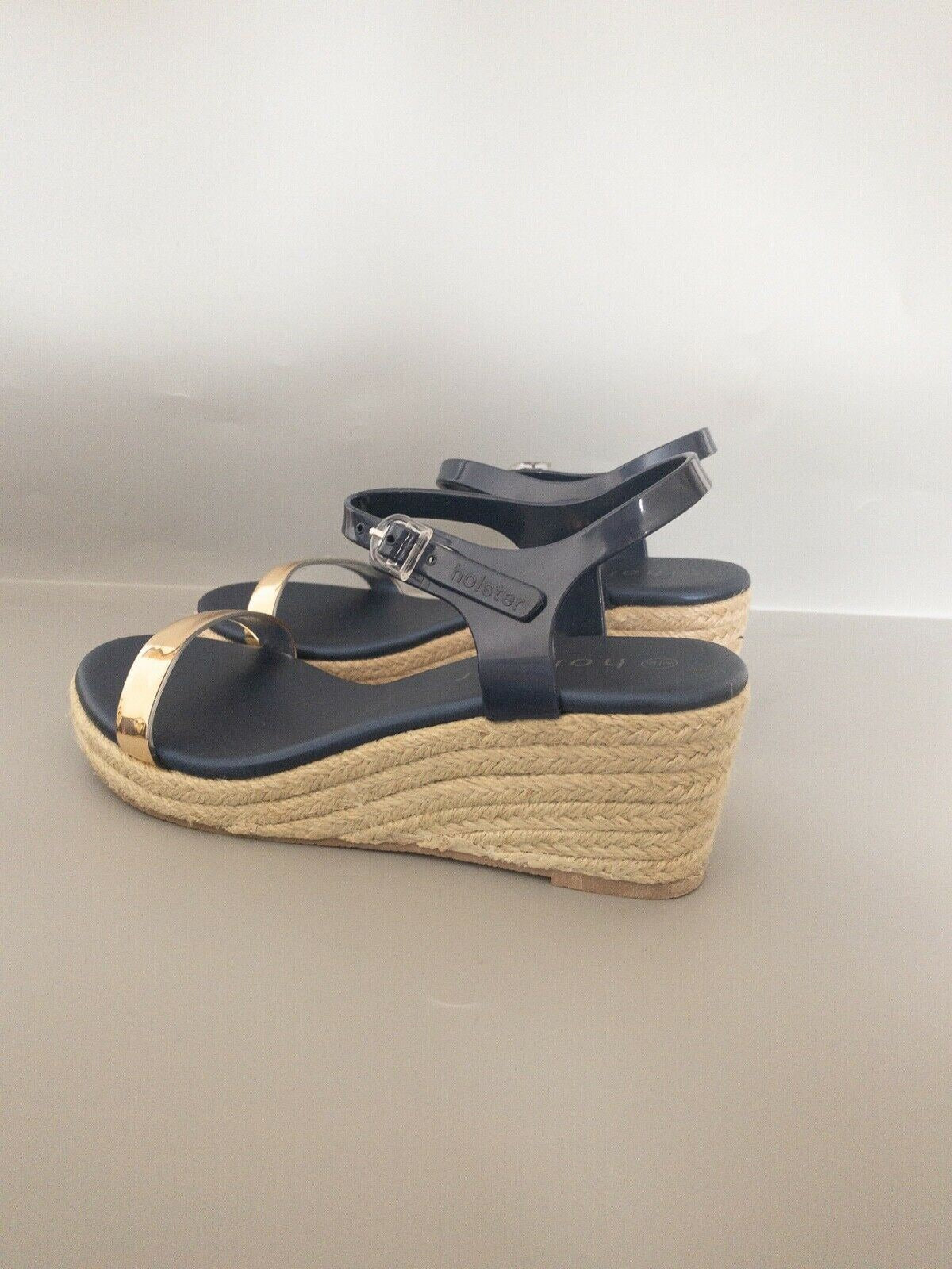 Holster Australia Glow Espadrille Wedge Sandal Midnight Blue RRP £60