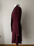 SALSA Burgundy Tie Neck Fit and Flare Dress Size 8 - BB Fashion Outlet