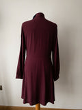 SALSA Burgundy Tie Neck Fit and Flare Dress Size 8 - BB Fashion Outlet