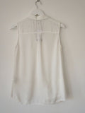 SALSA Off-White Sleeveless Blouse Crochet Detail Size 8 - BB Fashion Outlet