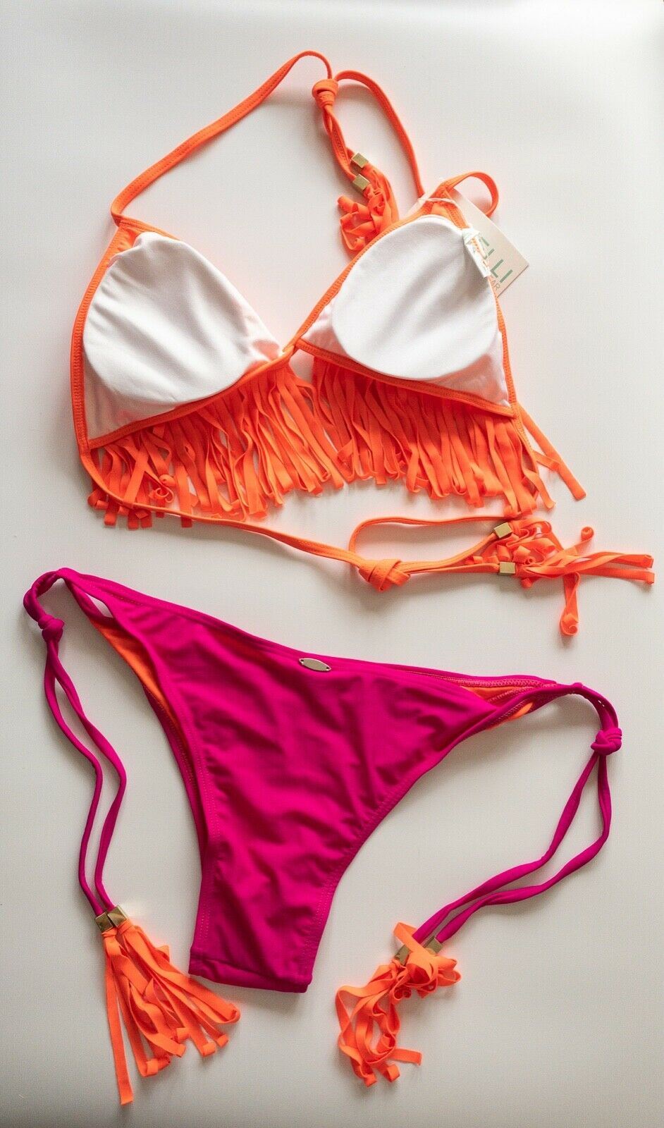 Gemelli Neon Fringe Bikini Set S 8, M 10, L 12 UK - BB Fashion Outlet