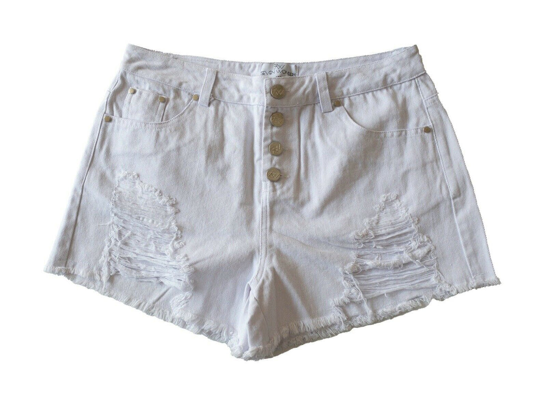 Seven Wonders White Denim Shorts Ripped / Distressed Sizes 6, 8, 10 - BB Fashion Outlet