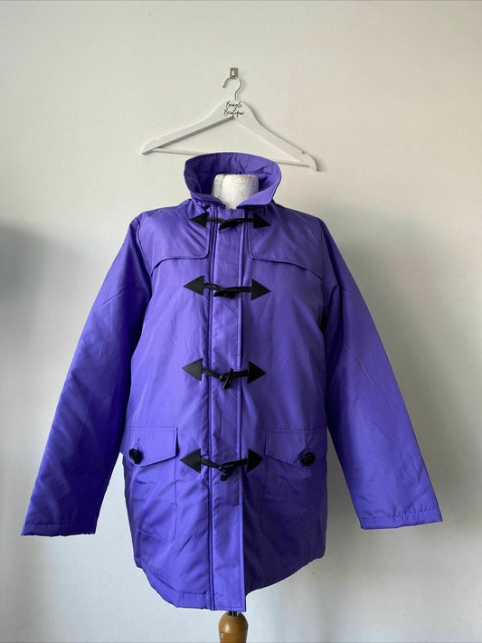 Simplybe Anthology Showerproof Duffle Rain Coat With Hood Purple Size 12 Toggles