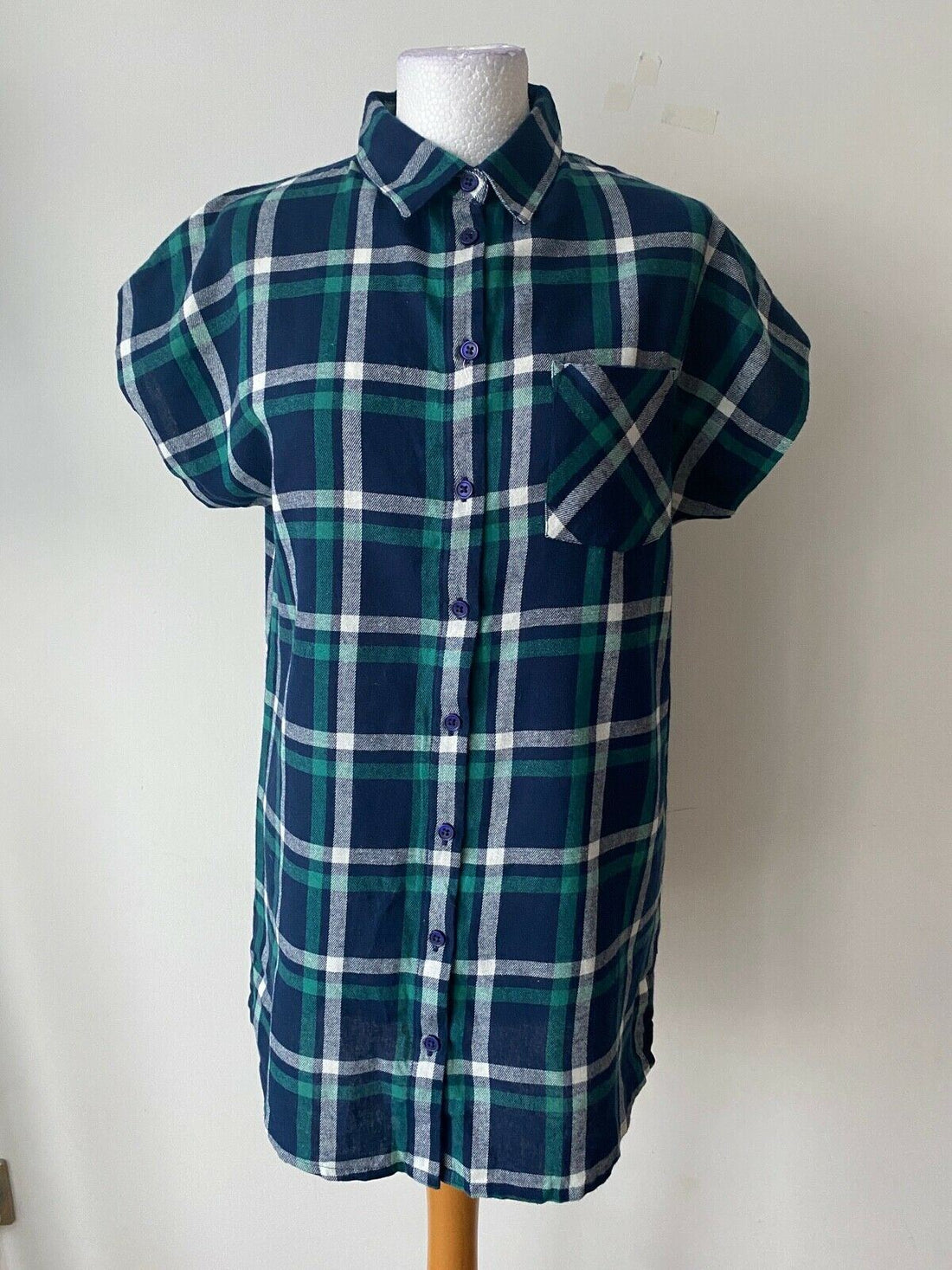 Studio Check Cap Sleeve Shirt Size 8 / 10