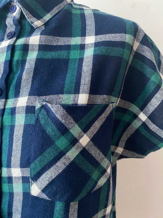 Studio Check Cap Sleeve Shirt Size 8 / 10