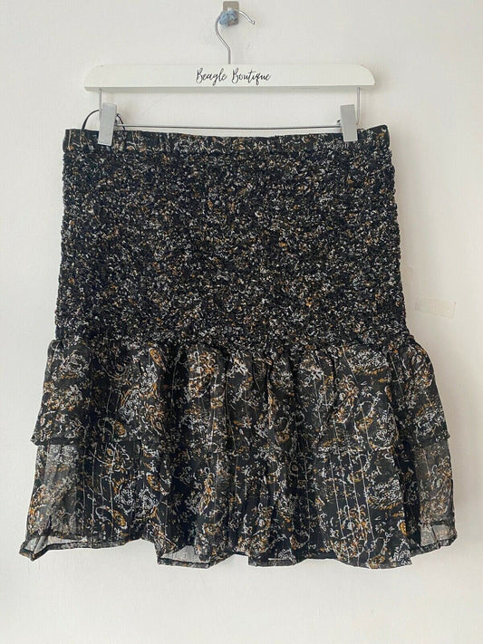 Studio Shirred Mini Chiffon Skirt