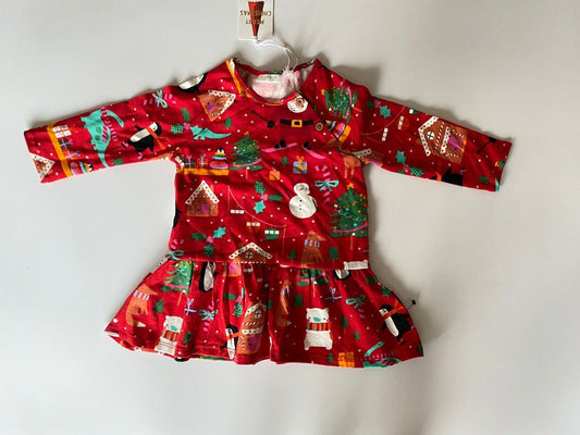 Girls NEXT Baby Christmas Jersey Dresses 3-6 Months 9-12 Months 6-9 Months