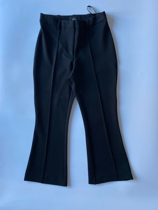 River Island Black Bootcut Crop Tailored Trousers Size 8 L24"