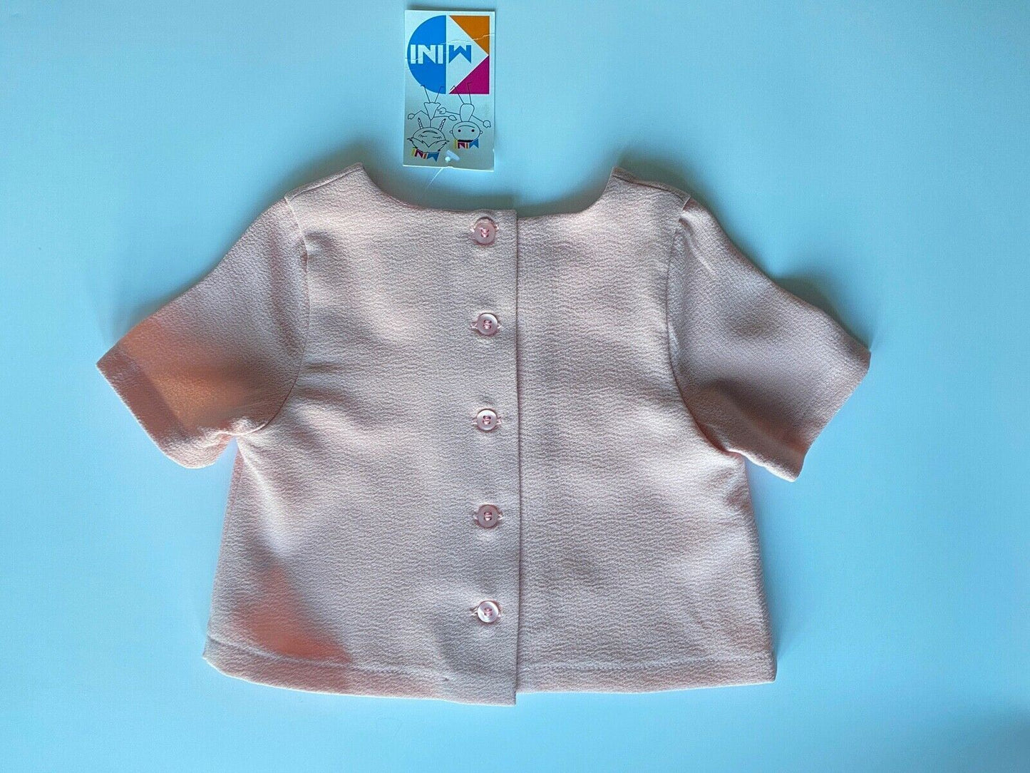 Baby Girls MINI Pink Lined Top Button Down Back 12 - 18 months old