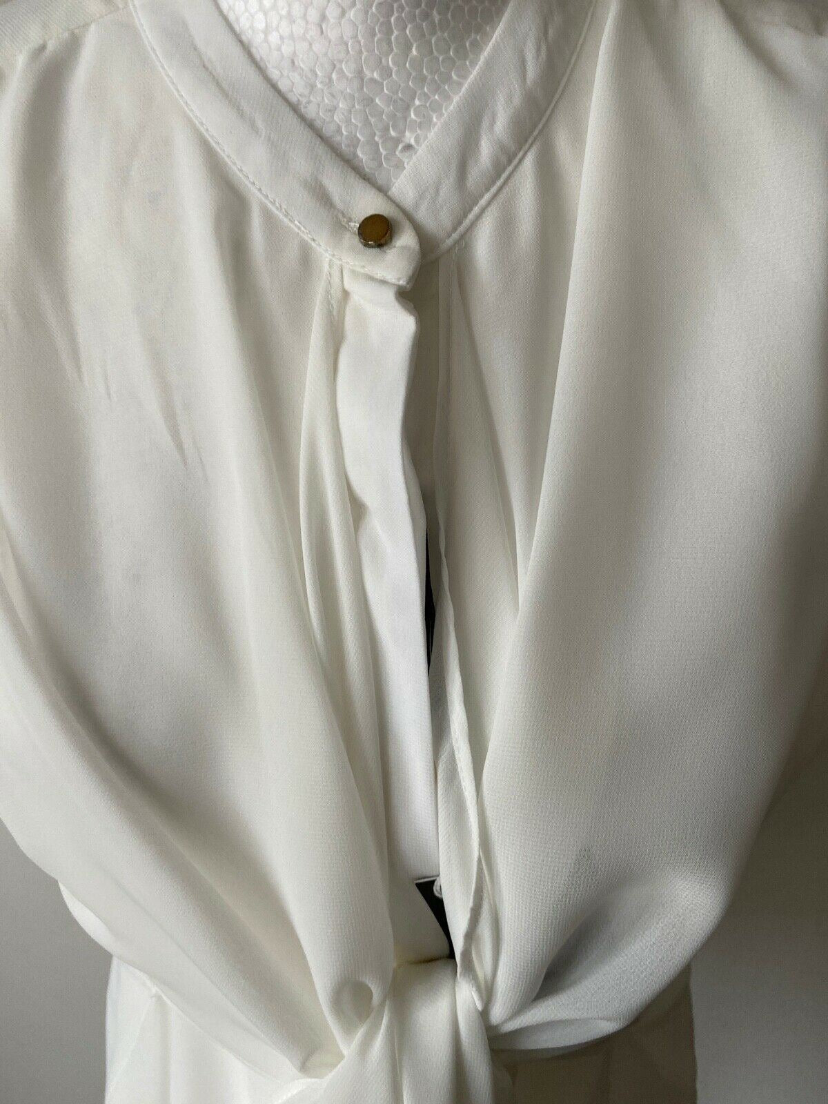 B. You White Longline Blouse Layered Tie Front Size 20