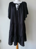 VERY Black Smock Tiered Dress Size 10 - BB Fashion Outlet