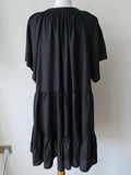 VERY Black Smock Tiered Dress Size 10 - BB Fashion Outlet