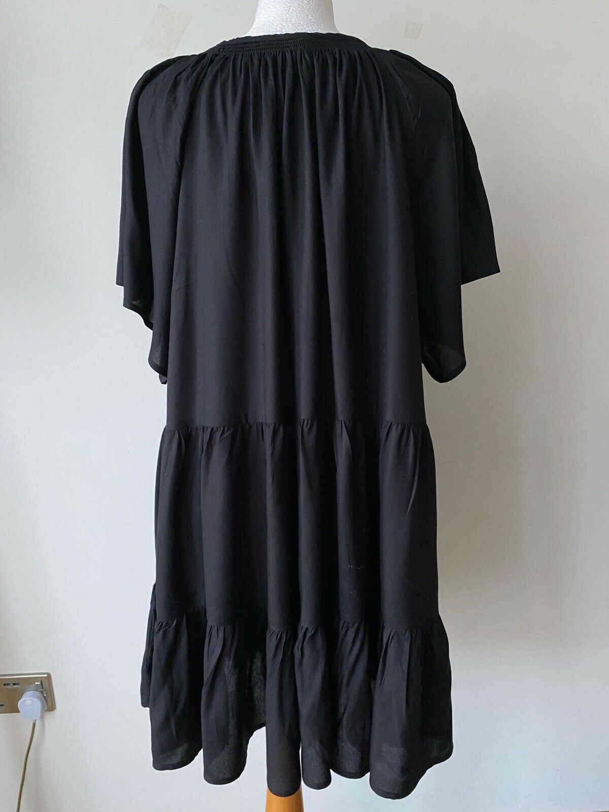 VERY Black Smock Tiered Dress Size 10