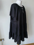 VERY Black Smock Tiered Dress Size 10 - BB Fashion Outlet