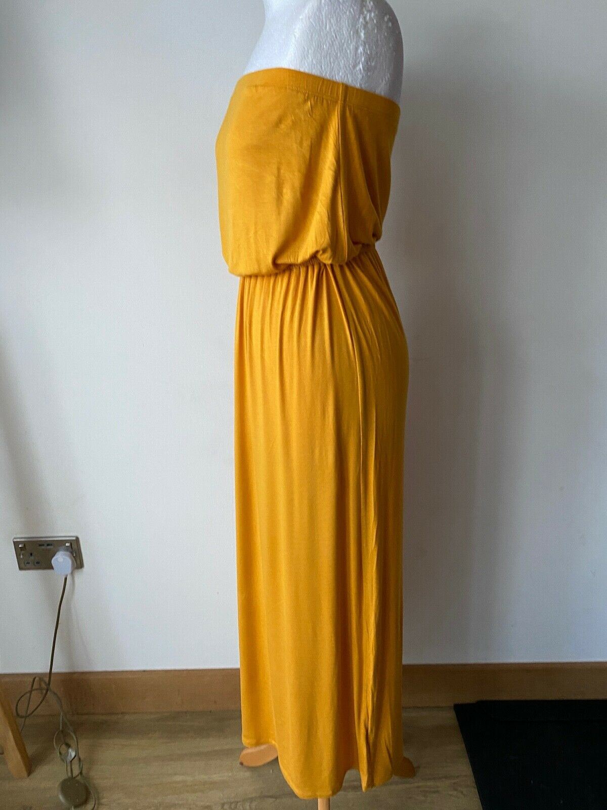 Very Mustard Yellow Strapless Maxi Dress Size 8