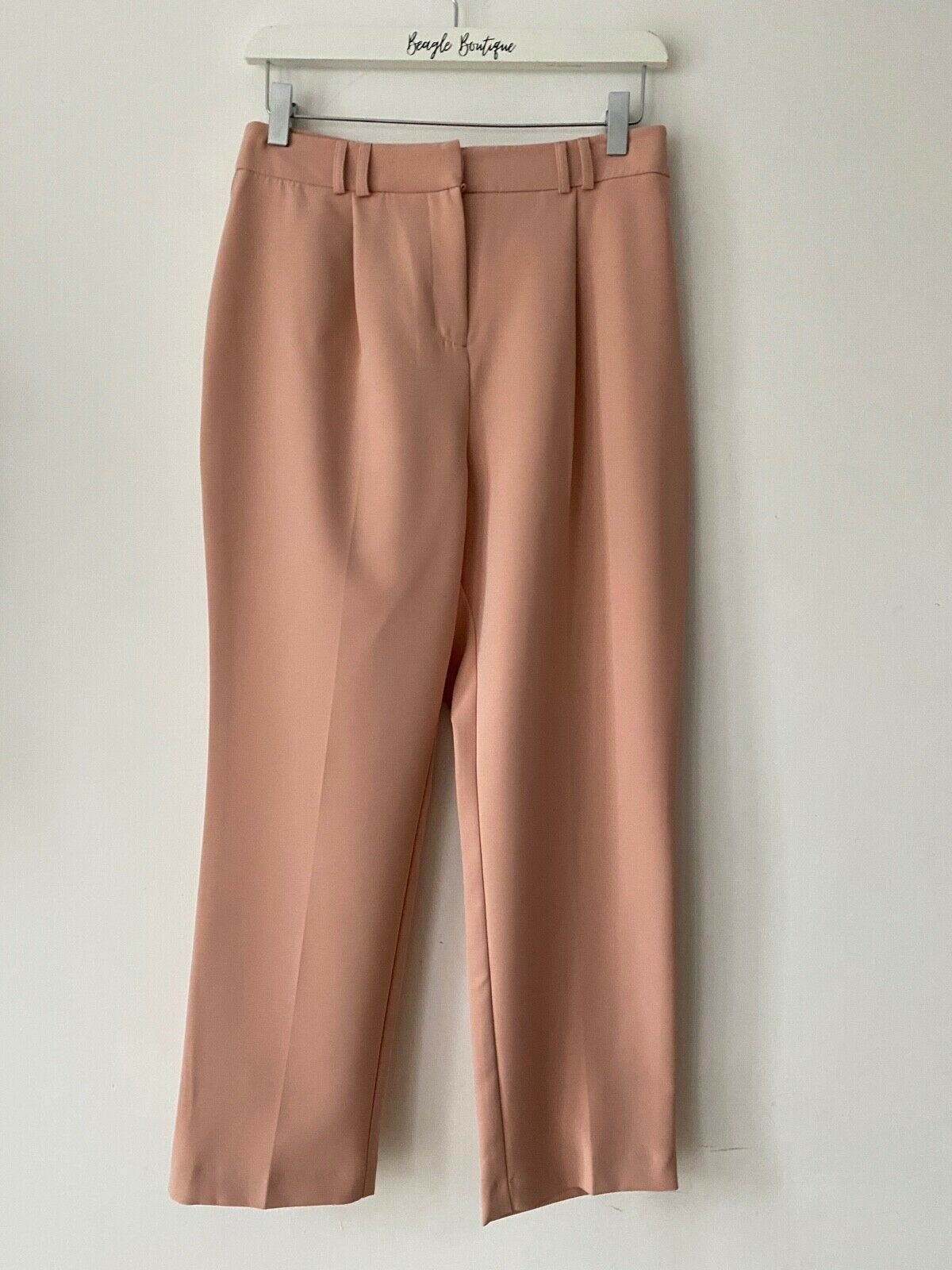 VERY Blush Pink Crop Trousers Size 10 - Beagle Boutique Fashion Outlet