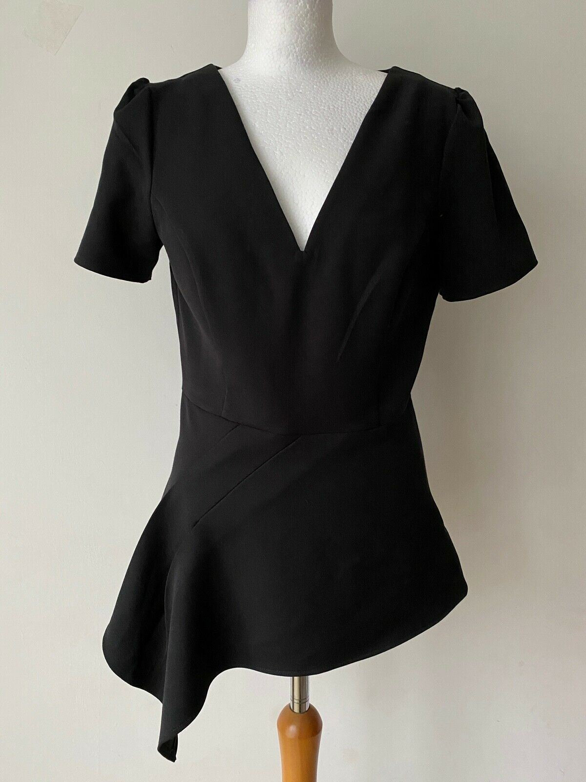 VERY Asymmetric V-Neck Top Black or Pink Sizes; 10, 12 - Beagle Boutique Fashion Outlet