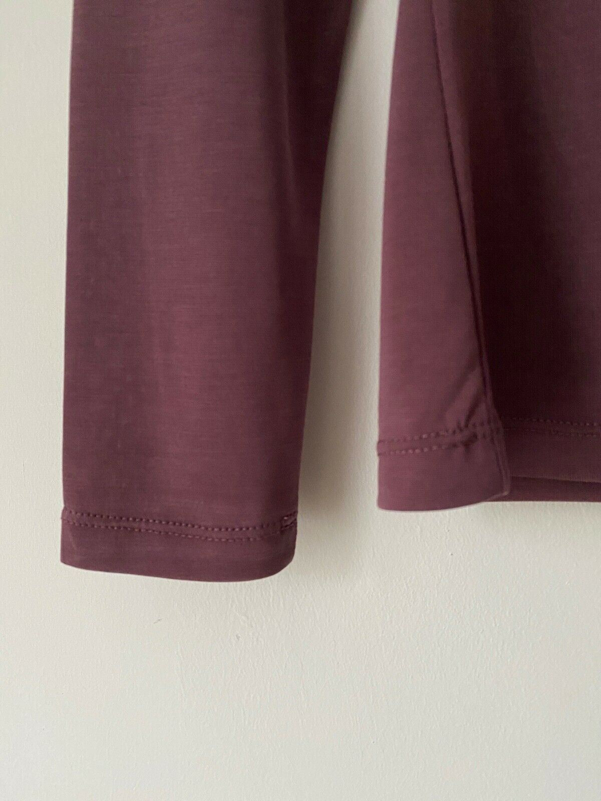 Very Long Sleeve T-Shirt Button Detail Light Burgundy Sizes: 12 - Beagle Boutique Fashion Outlet