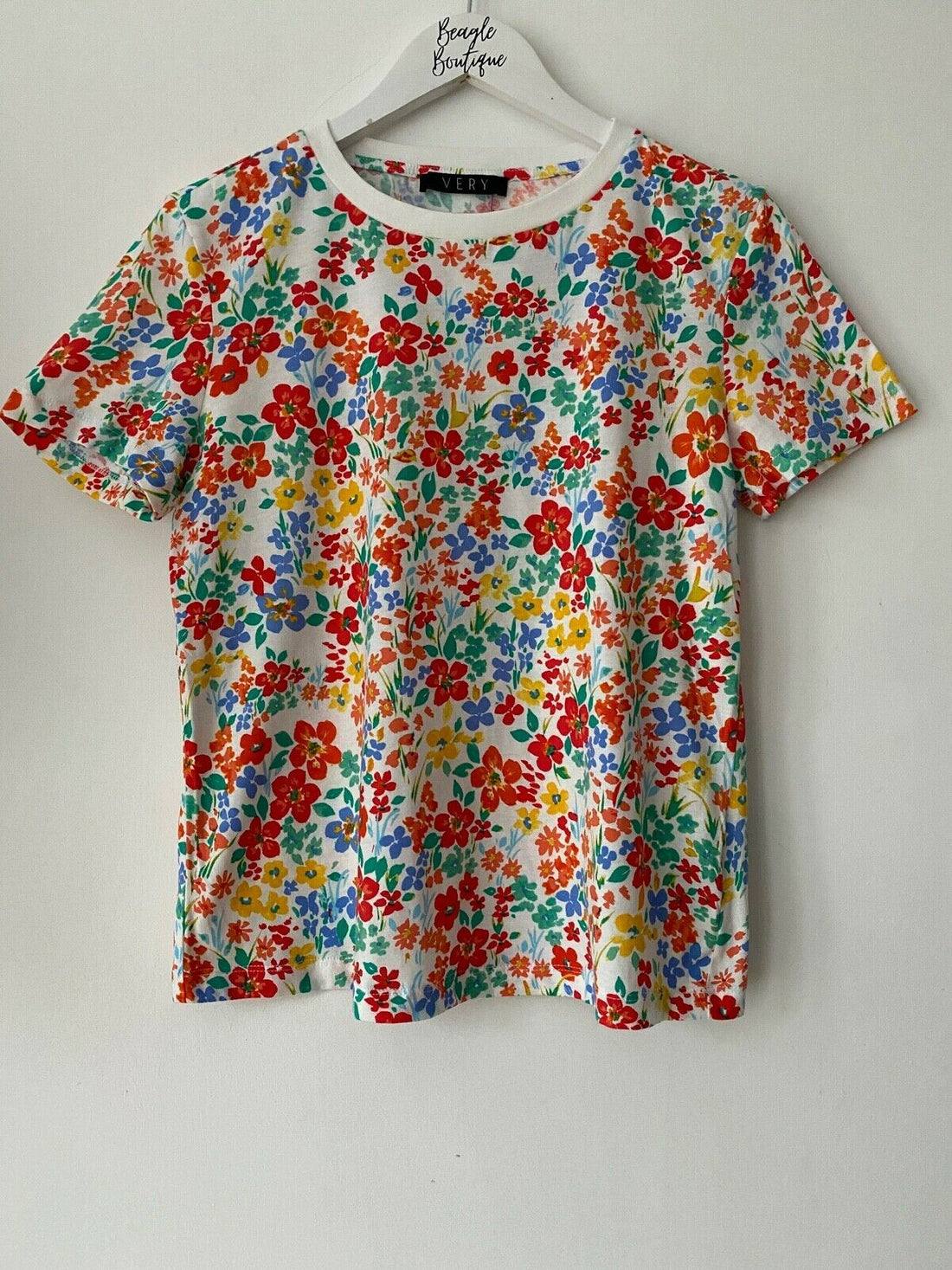 Very Cotton T-Shirt  Hearts, Floral, Pink Sizes 6, 10, 12, 14 - BB Fashion Outlet