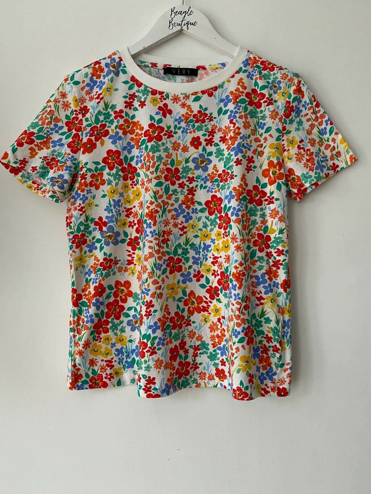 Very Women's Cotton T-Shirt  Hearts, Floral, Pink Sizes 6, 10, 12, 14