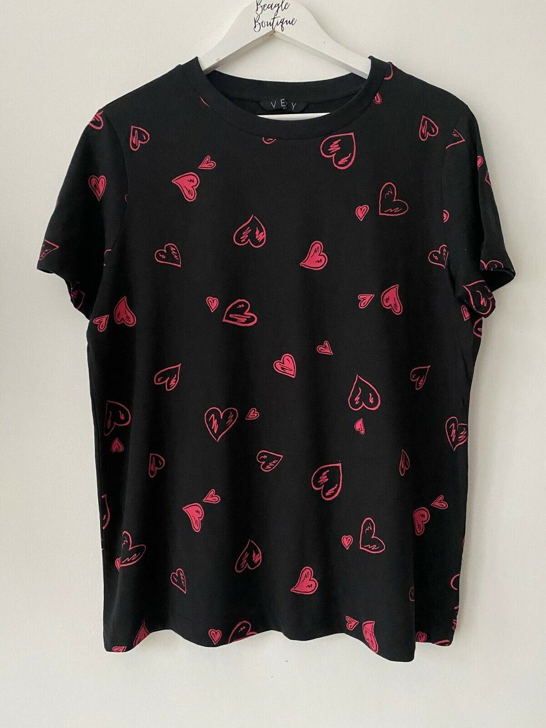 Very Cotton T-Shirt  Hearts, Floral, Pink Sizes 6, 10, 12, 14 - BB Fashion Outlet