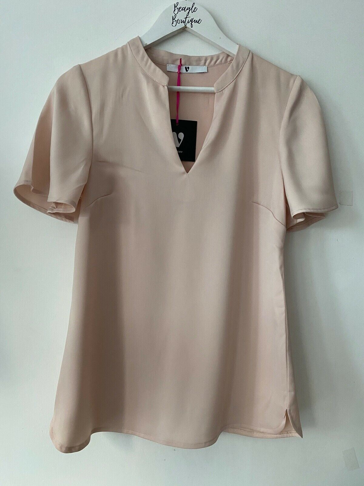 Very Blush Pink satin Type T-Shirt Size 8